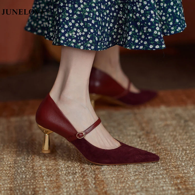 Женские туфли на высоком каблуке винтажные офисные из искусственной кожи