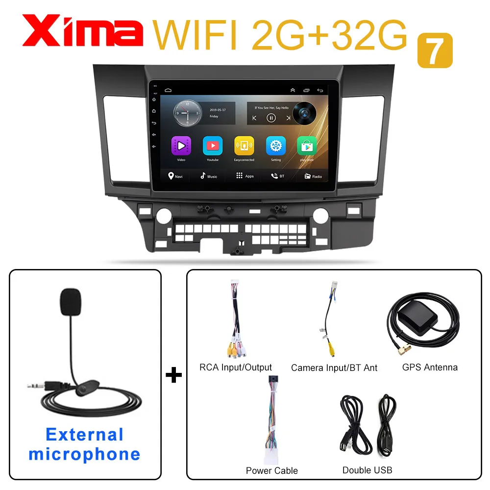 10 Inch 2din Car Android 9.0 Car DVD Player for Mitsubishi Lancer 2008 2009 2010- Car Radio GPS Navigation Multimedia Player - Цвет: RAM 2G YS-MIC