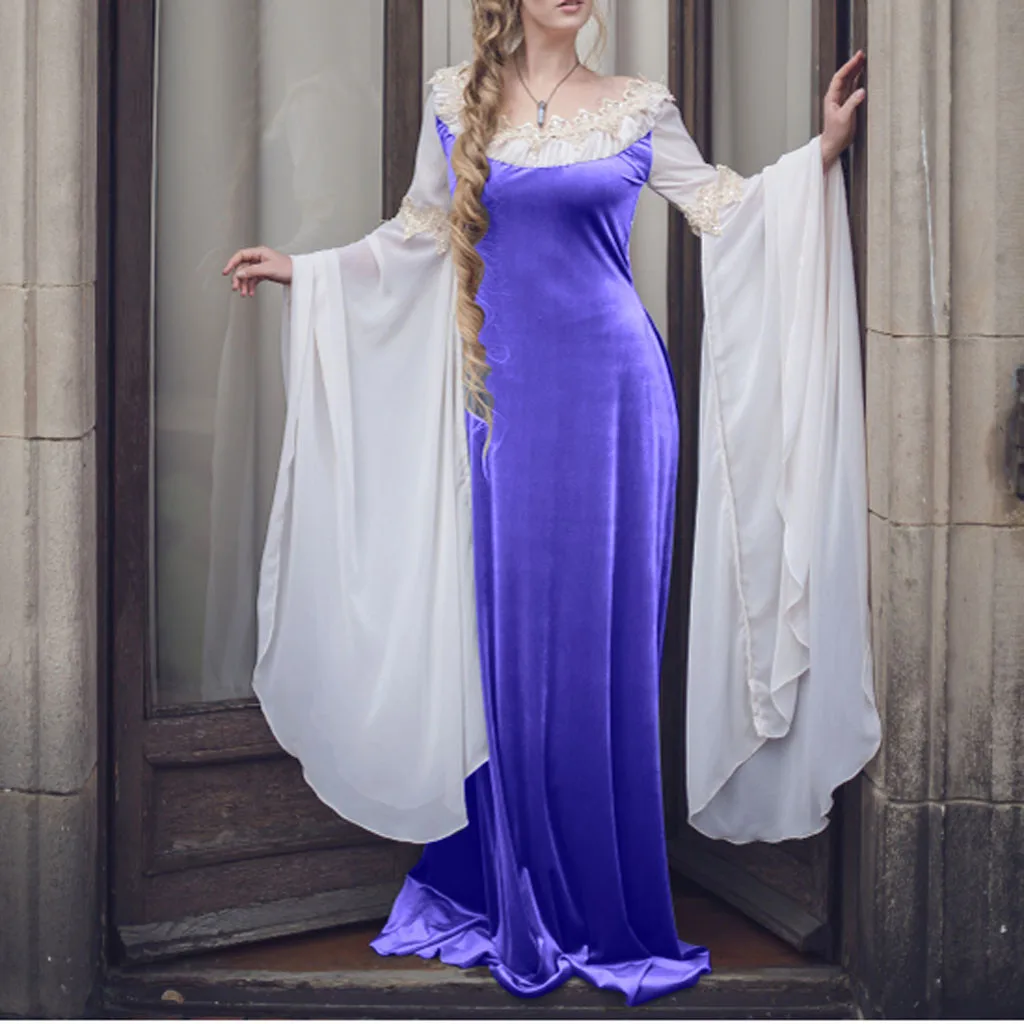 Женское винтажное платье до пола готическое в стиле ретро длинное для косплея |