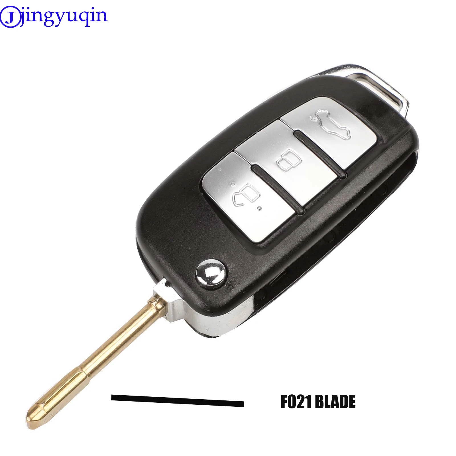 

jingyuqin Folding Key Cover Remote Case For Ford Fiesta Focus 2 Ecosport Kuga Escape C Max Ka 3 Buttons Flip Key Fob FO21