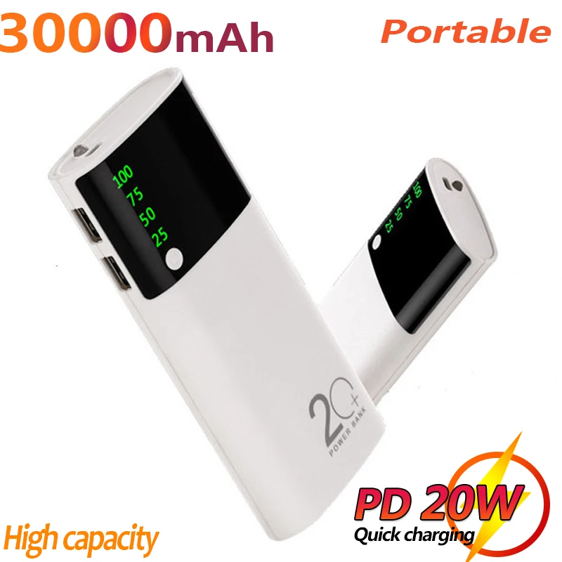 

30000mAh Portable Power Bank Charging Power Bank External Battery Durable Charger for Xiaomi 9 IPhone 13 Pro
