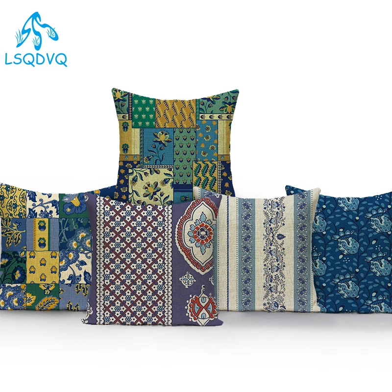 

Богемный стиль винтажный цветок Цветочная Подушка Чехол декоративный диван домашний геометрический наволочка с рисунком Мандала для гост...