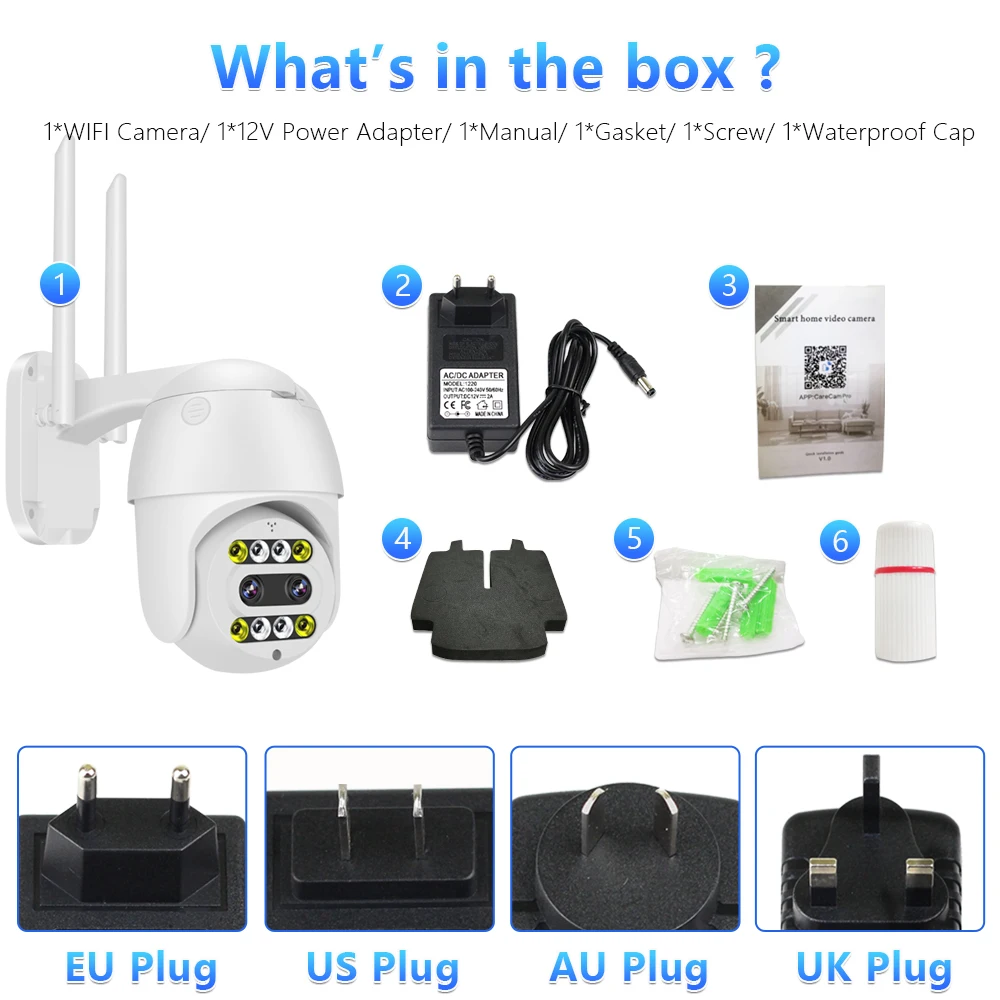 

10X Zoom PTZ IP Camera 3MP Security WiFi Camera Spotlight Color Night Outdoor Speed Dome Camera Waterproof Surveillance CCTV