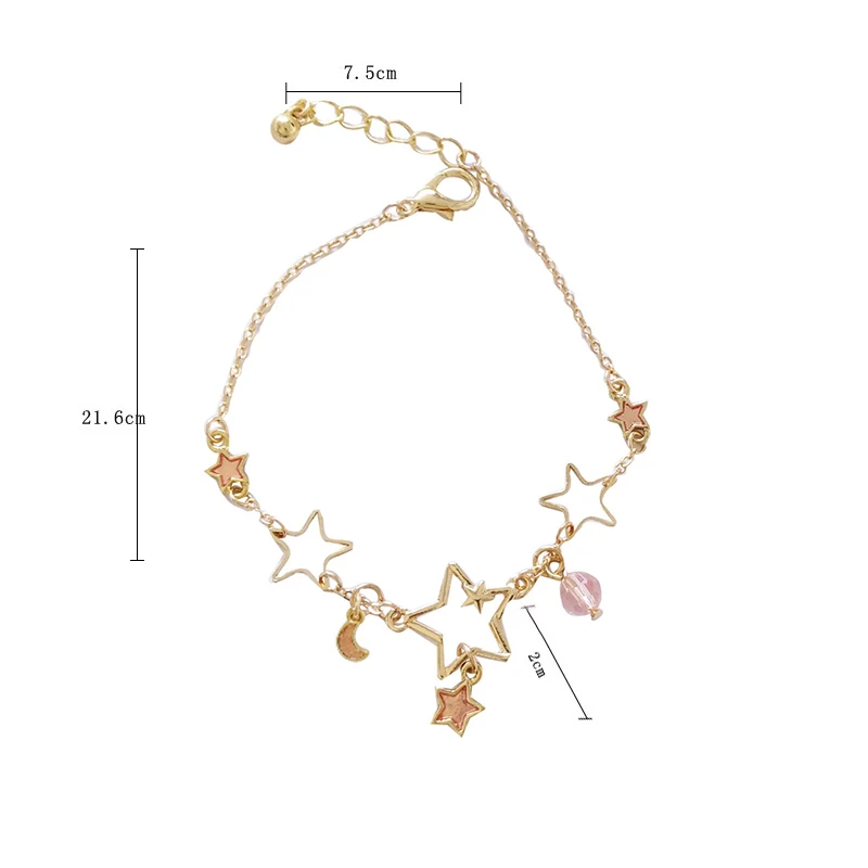 Корейский темперамент полый звезда Луна металлический браслет сладкий Шарм