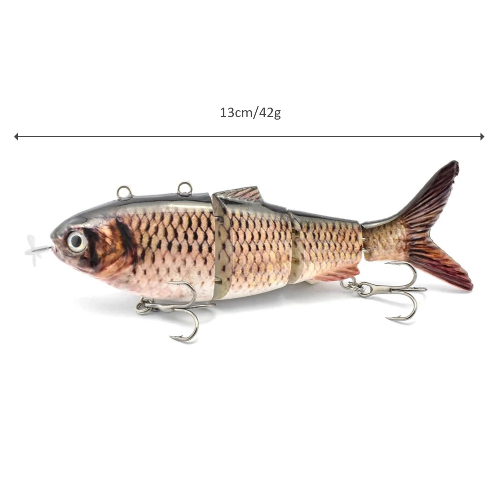 

Robot Fishing Bait Fishing Automatic Electric Bait Wobbler 4-segment USB Rechargeable LED Flashing Light Realistic Swimming Bait