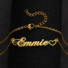 Индивидуальные выбитое сердечко название Слои ожерелья для женщин заказанное кольцо из нержавеющей стали кулон-табличка с именем ожерелье ювелирных изделий