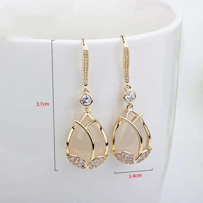 

Simple Tulip earrings Earrings For Women Simple Jewelry Classic Round Opal earrings Earrings Elegant Gifts