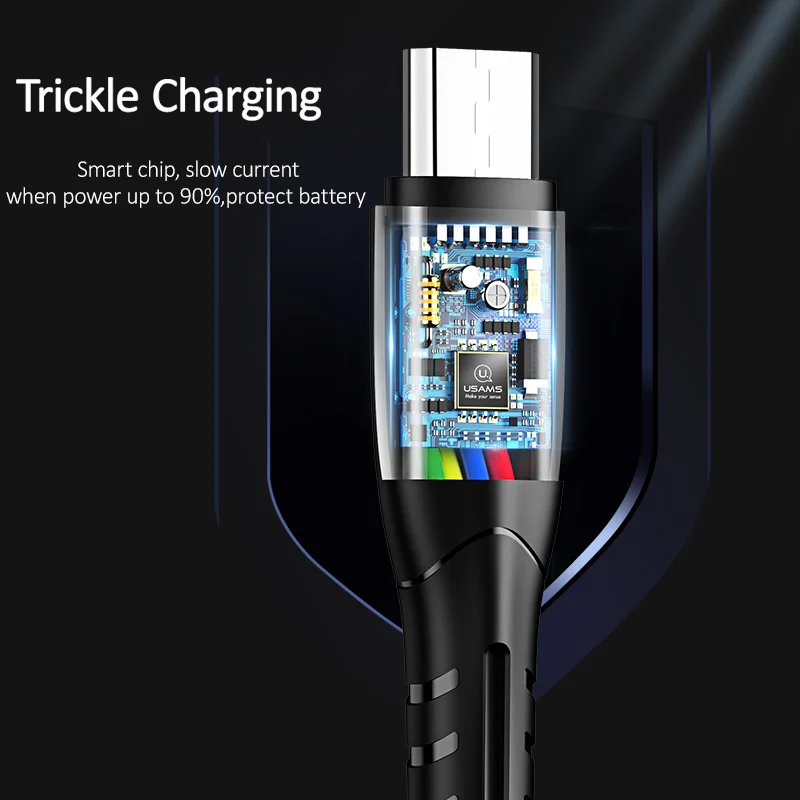 USAMS Micro usb кабель 0 25 м 1 Кабель microusb для Xiaomi Huawei Android micro мобильного телефона шнур