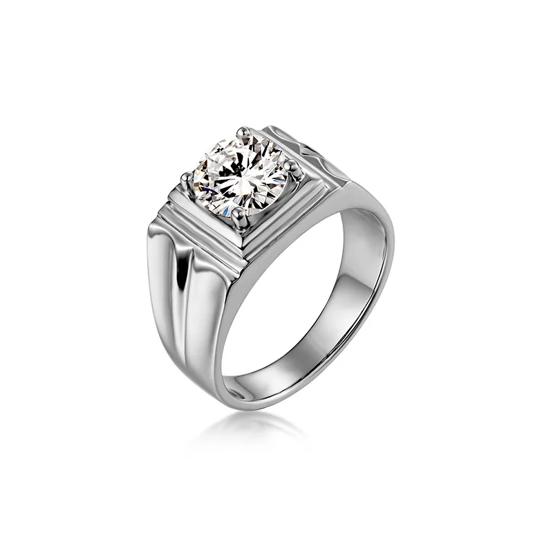 Классические обручальные кольца Mossanite 18 К из настоящего белого золота 2.0ct для