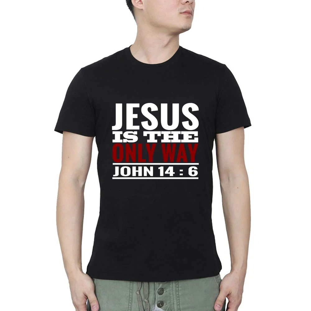 И надписью jesus is единственный способ футболка уличная с круглым вырезом