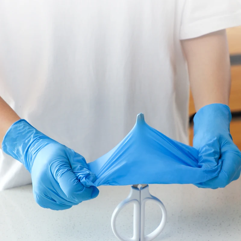 Disposable Food Grade Nitrile Gloves 100pcs Powder Free Waterproof For Kitchen Household Cleaning Laboratory Garden Work Safety | Дом и сад