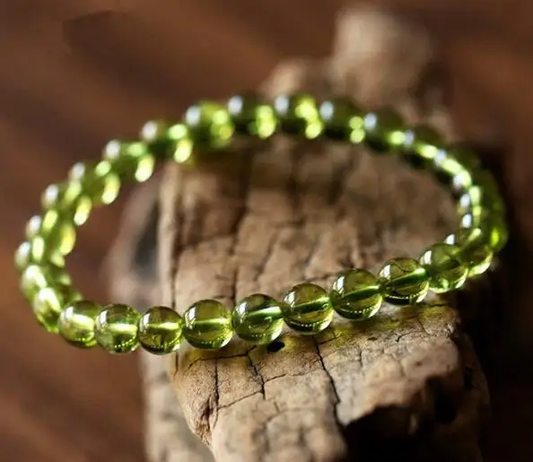 Браслет из натурального перидота для мужчин и женщин круглые ювелирные