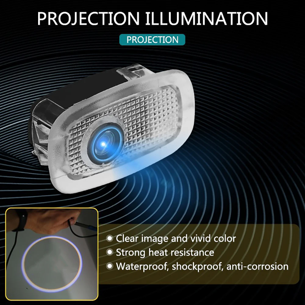 

2PCS LED Car Door Welcome Light Ghost Shadow Lamp for AMG Logo Projector Lights For Mercedes Benz W221 S Class 2006-2013
