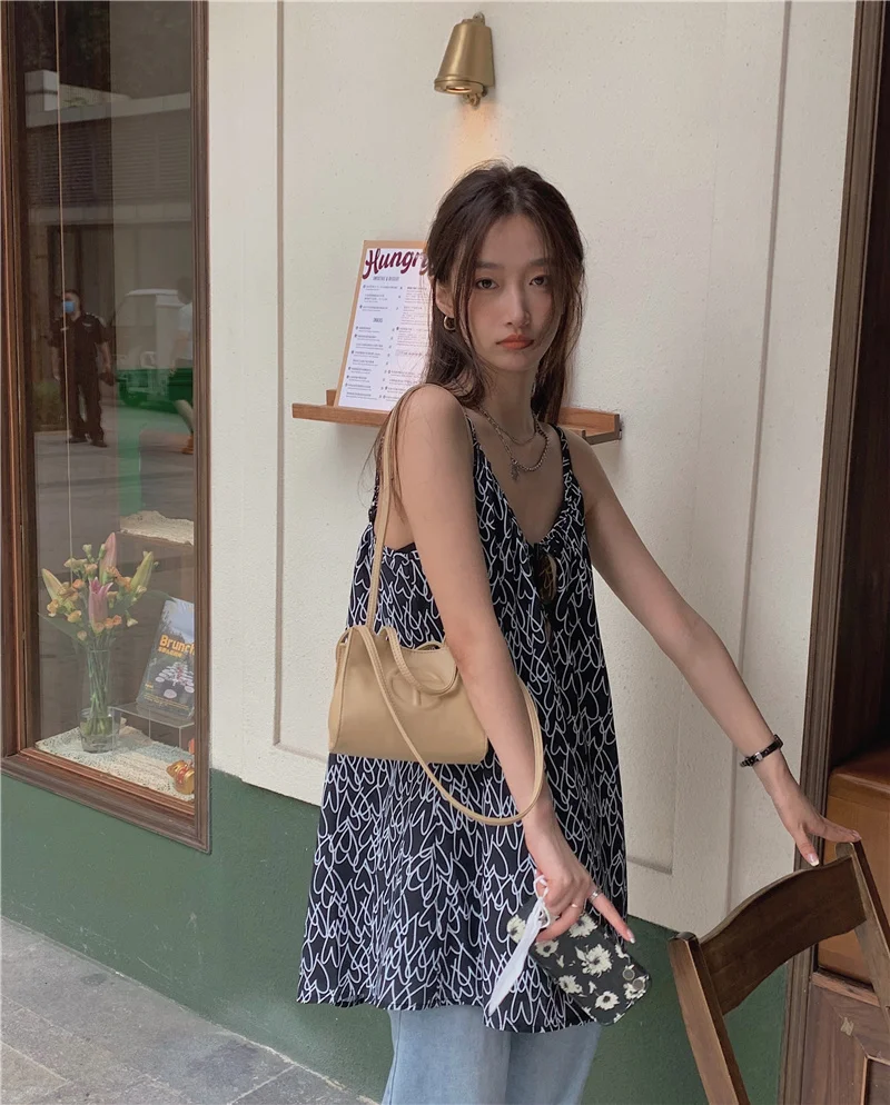 Design Sense Vest Of Love Printing Suspender Women Can Wear Out In Summer Casual And Thin Sleeveless Top |