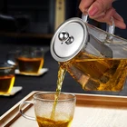 Термостойкий стеклянный чайник из боросиликатного стекла, 350550750950 мл, в квадратным основанием для заварки чая, с фильтром, для молочного улуна, цветочного чая