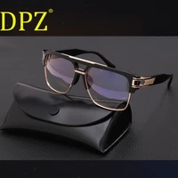 dpz hot selling steampunk double beam men sunglasses women retro square mach high quality uv400 protective ditaeds sun glasses