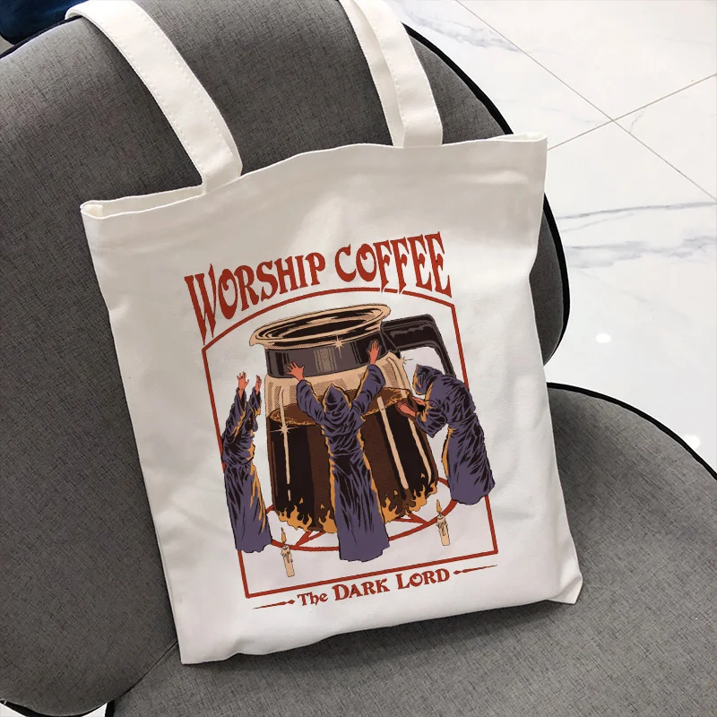 

Witch Evil Spirits Cartoon Print Fashion Handbag Wallet Large Capacity Harajuku Casual Retro Women Bag Canvas Bag Hip Hop Bags