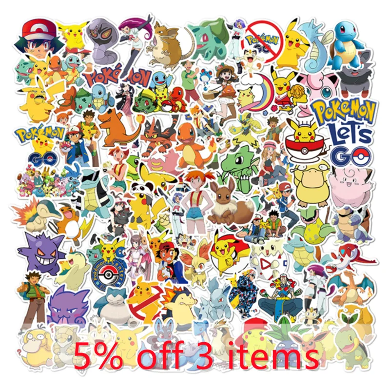 

Наклейки с изображением покемона и граффити, 10/30/50/100