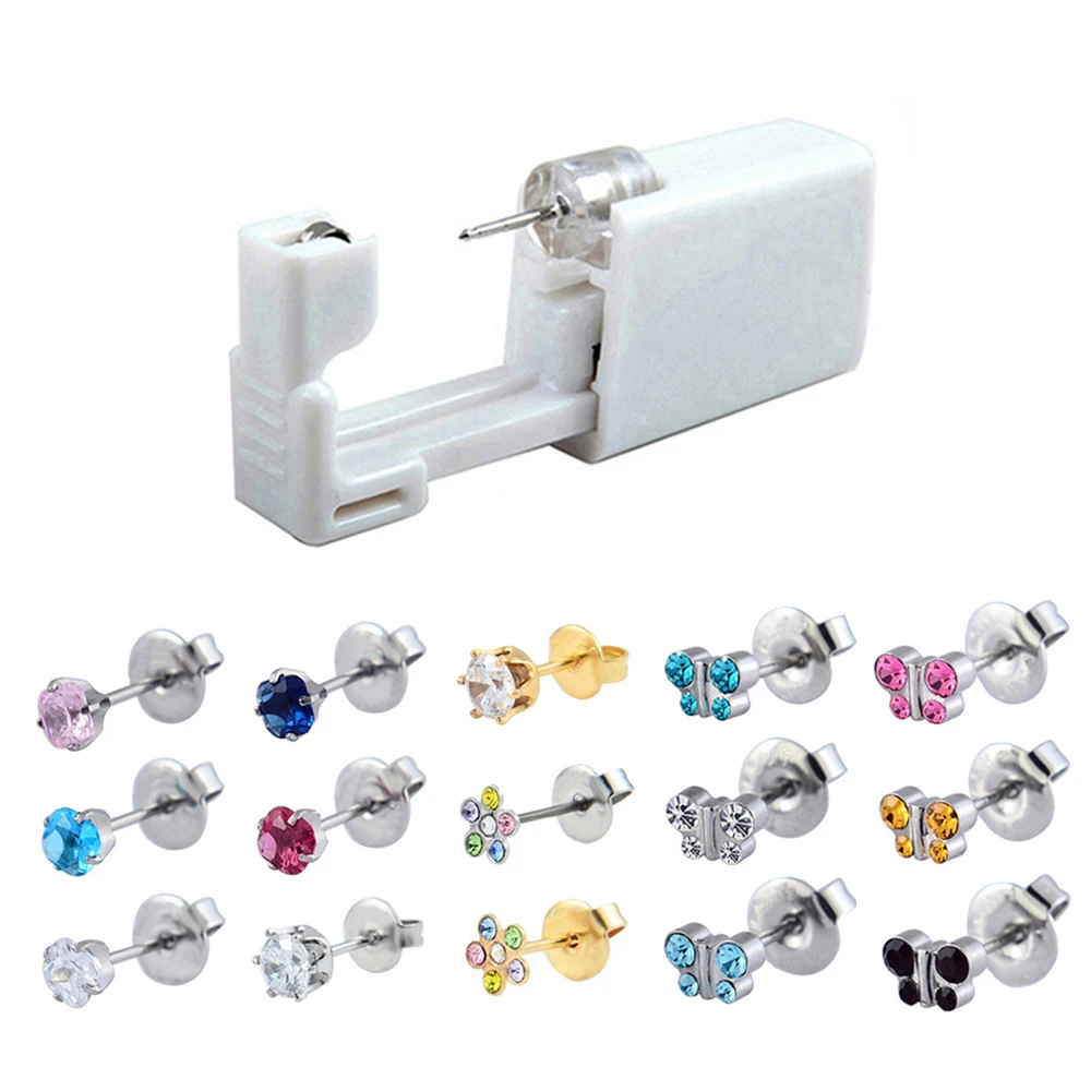 Продается пара assortd бабочка кристалл одноразовые ушные пирсинг единиц серьги