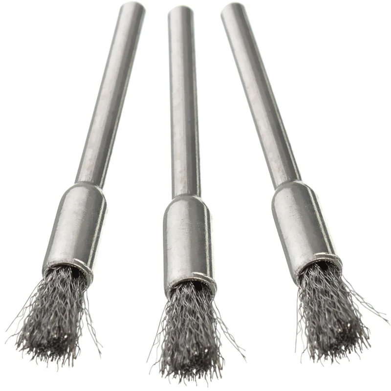 10 шт./компл. 3 мм хвостовик проволочная щетка Нержавеющая сталь головка для