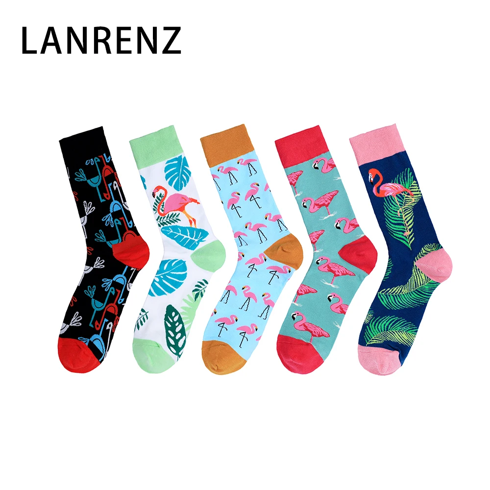 LANRENZ 5 пар новейших креативных Фламинго пальмовых листьев дизайн счастливые