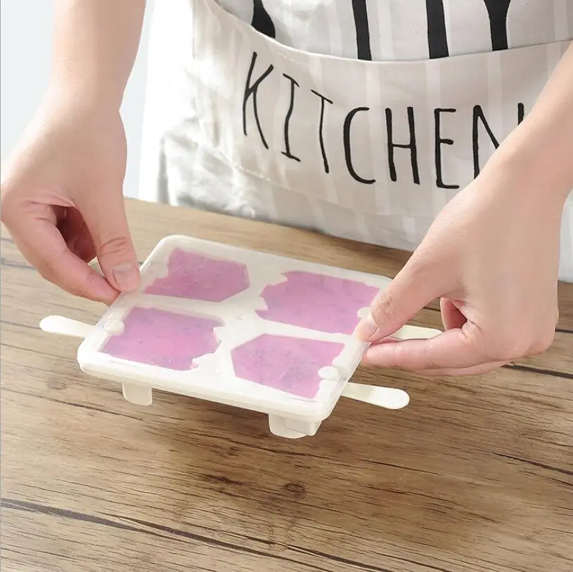 Форма для мороженого с мультяшным рисунком кухонный поднос 4 отверстиями и