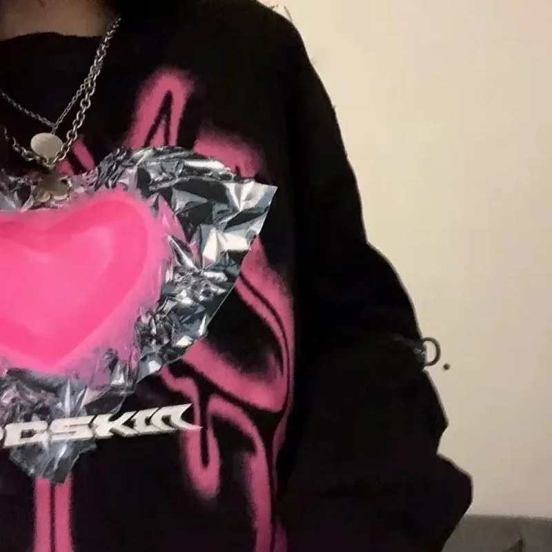 

Love print women's sweatshirt women sweatshirts Korean hoodies loose long-sleeved top clothes y2k hoodie oversize itself hoody