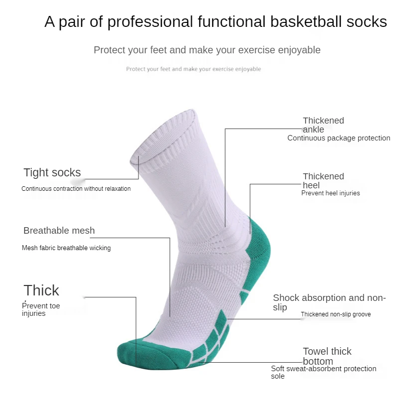 

Professional Elite Basketball Socks Men Women Thick Towel Bottom Sports Socks Non-slip Wear-resistant Running Socks SKJ017