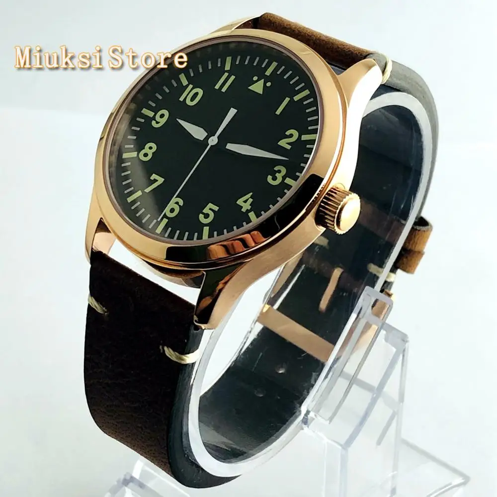 Чехол из розового золота 42 мм с сапфировым стеклом и черным циферблатом