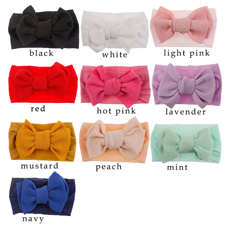 

Butterfly Knotted Nylon Hairband Super Soft Children elastic Baby Hairband With Silk Customized Hair Accessories For Girls