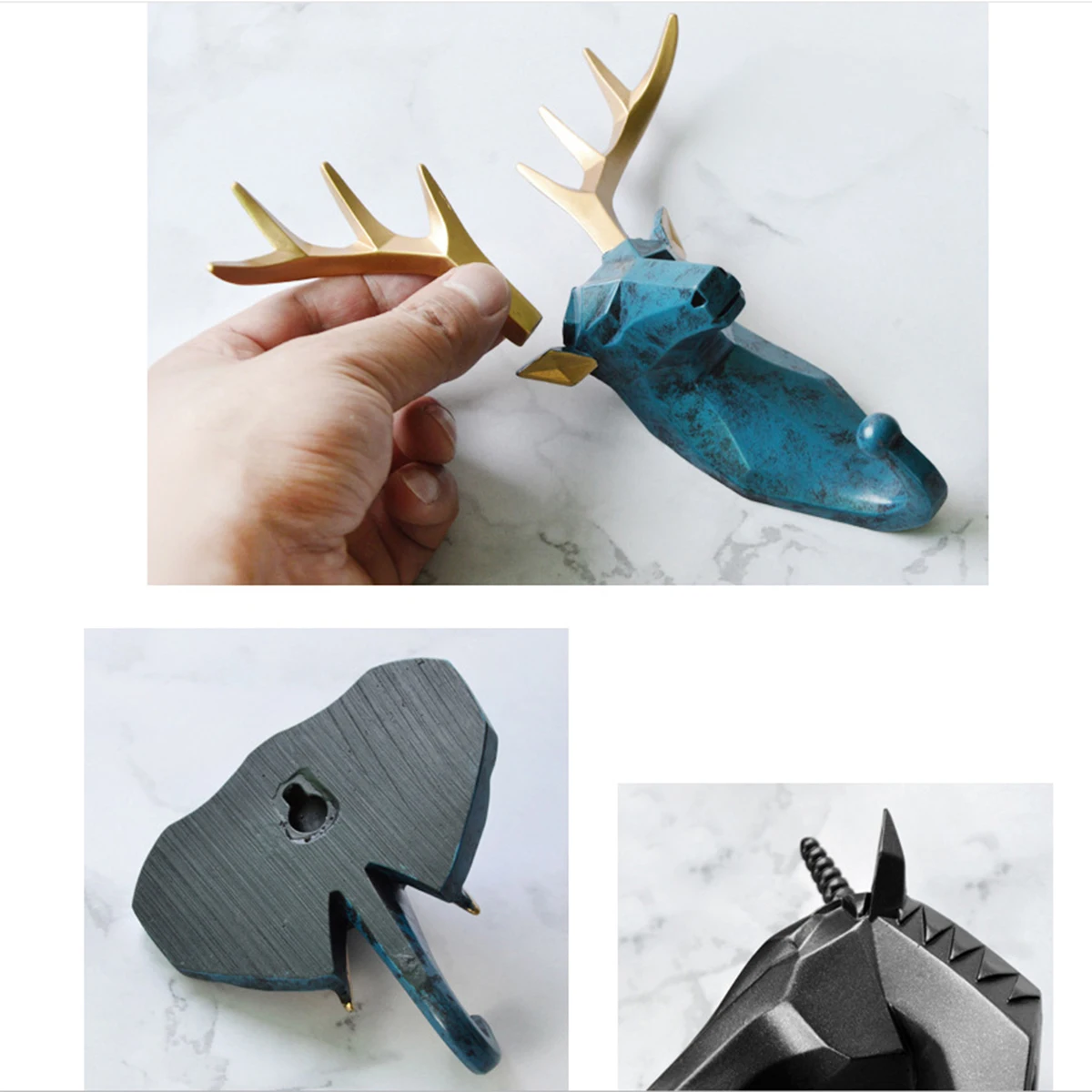 Искусственная каучуковая голова оленя в виде животного настенное украшение для