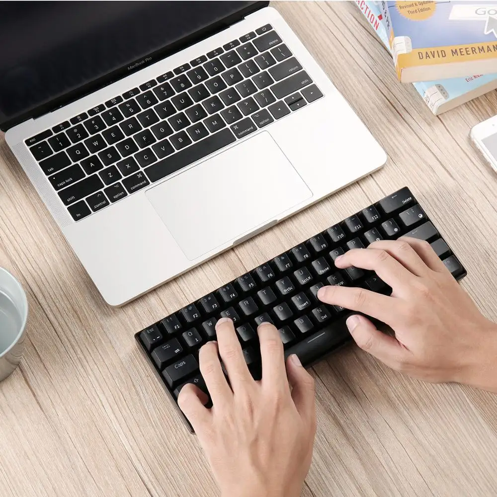 RK ROYAL KLUDGE RK61 Беспроводная Механическая игровая клавиатура 61 Ключ мультиустройство синий переключатель светодиодный аккумулятор с подсветкой