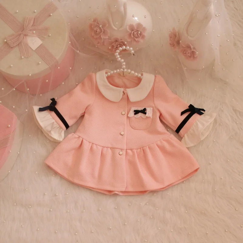 Весенние пальто для малышей коллекция 2020 года воротник Питер Пэн расклешенный