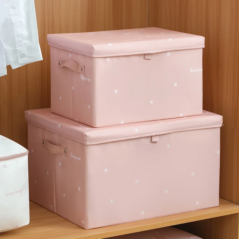 

Caja de almacenamiento plegable, organizador de ropa con tapas, armario, contenedor para libros, juguetes y Manta de ropa