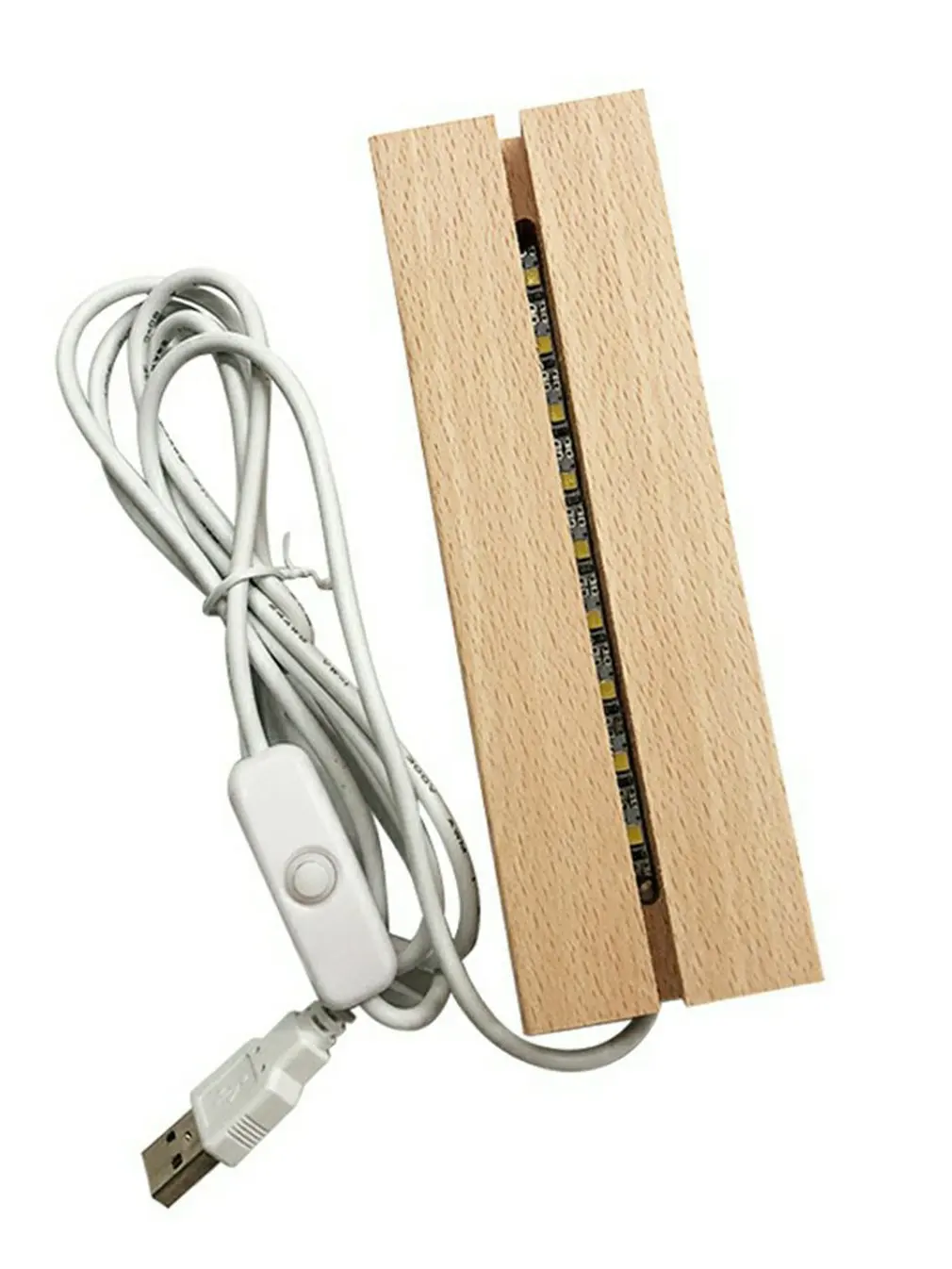 

Деревянное основание для светодиодной лампы с USB-кабелем, ночник, 3D основа для светодиодной лампы, длинная акриловая основа для деревянной л...