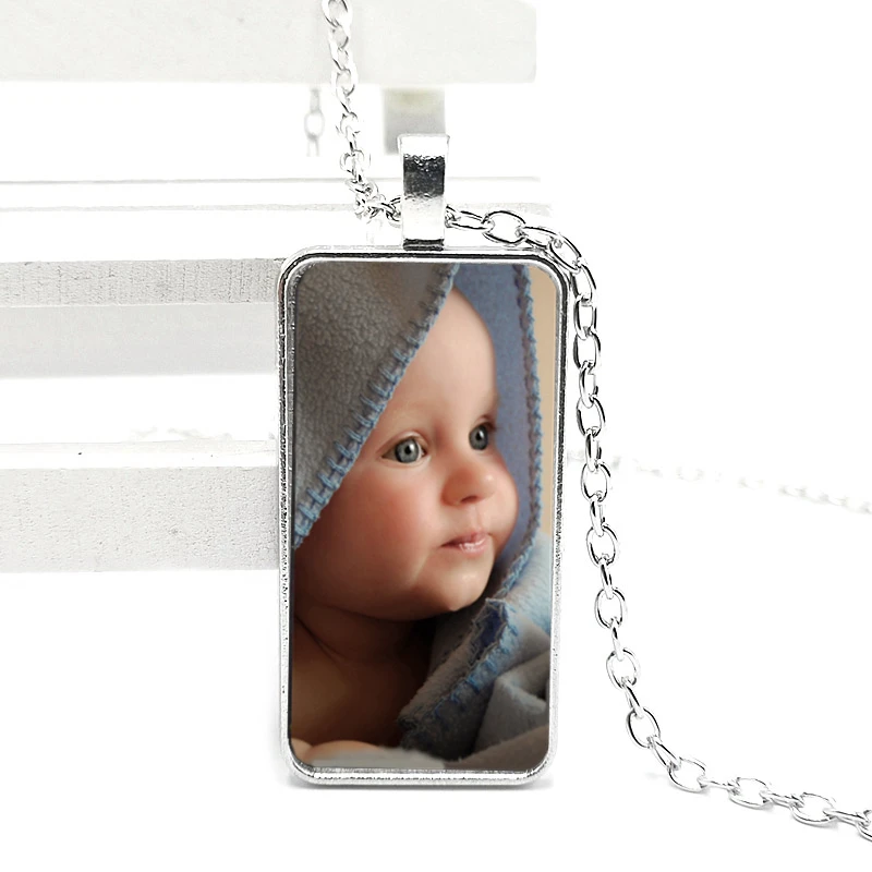 2020 Private Custom New Personality Mother Glass Pendant Picture Baby Father Mother Brother and Sister Handmade Necklace