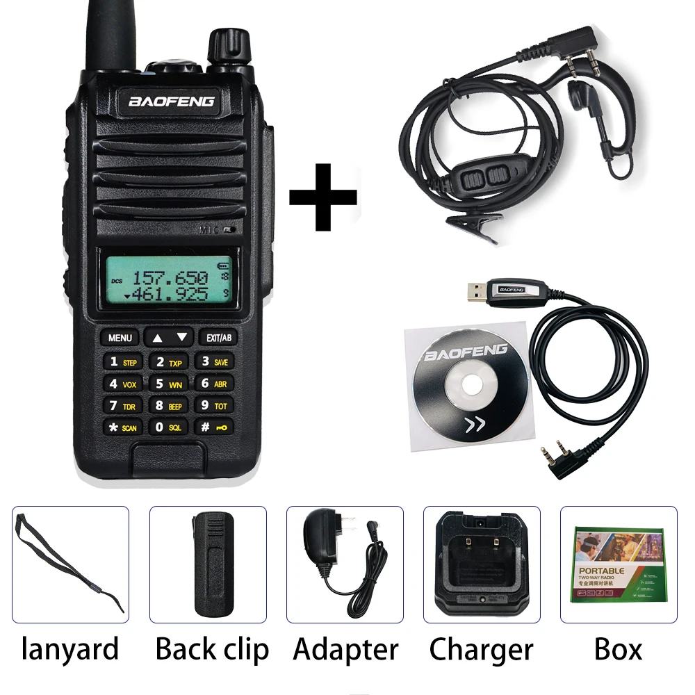 Add ear cable BaoFeng A58S трехдиапазонная 8 Вт рация 3800 мАч портативная CB Ham радио 10 км fm-приемопередатчик обновление UV-82hp двухстороннее радио UV82 - Цвет: Add ear cable
