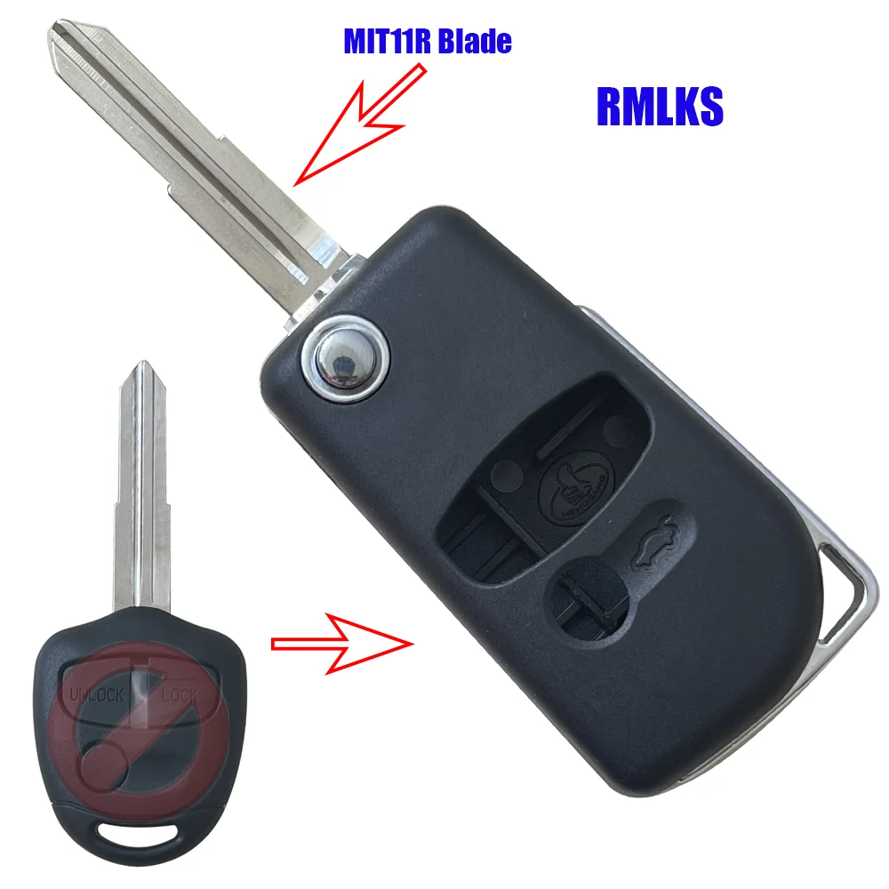 Чехол для ключей MITSUBISHI ASX GRANDIS PAJERO SPORT OUTLANDER Key 2 модифицированный складной чехол с 3