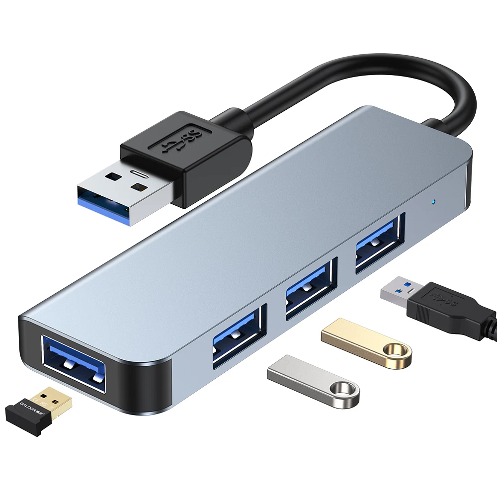 One Type C or USB 3.0 Adapter HUB Expand Into 4 USB Docking Station for MacBook Laptop Mobile Phone Ipad Multi-interface U Disk