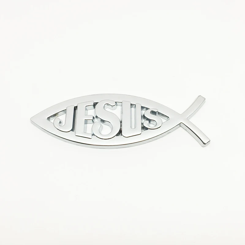 3D Металл Иисус Рыба символ логотип наклейка значок для автомобиля эмблема