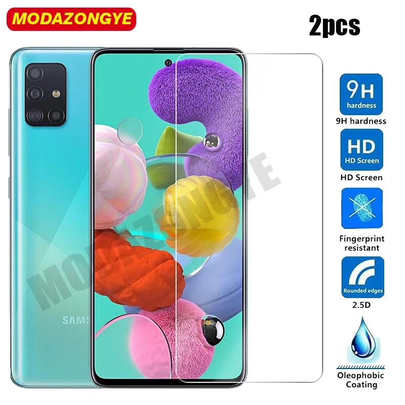2 шт. защитная пленка для Samsung Galaxy A51 закаленное стекло A71 A515F A515 стеклянная