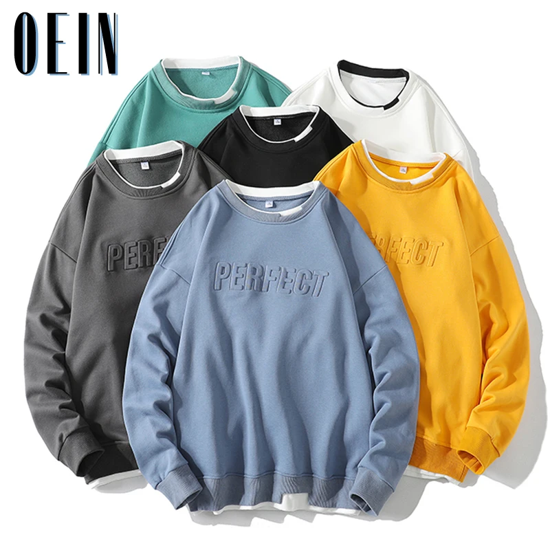 

OEIN Men Solid 6 Colors Harajuku Hoodies 2021 Mens Autumn Korean Fashions Oversized Sweatshirts Japanese Streetwear Clothes Tops