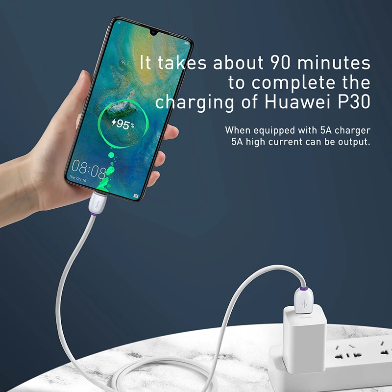 Baseus 5A usb-с кабель для быстрой зарядки USB-C Huawei P30 P40 Realme Poco X3 Xiaomi redmi 9 Samsung S10 зарядный с