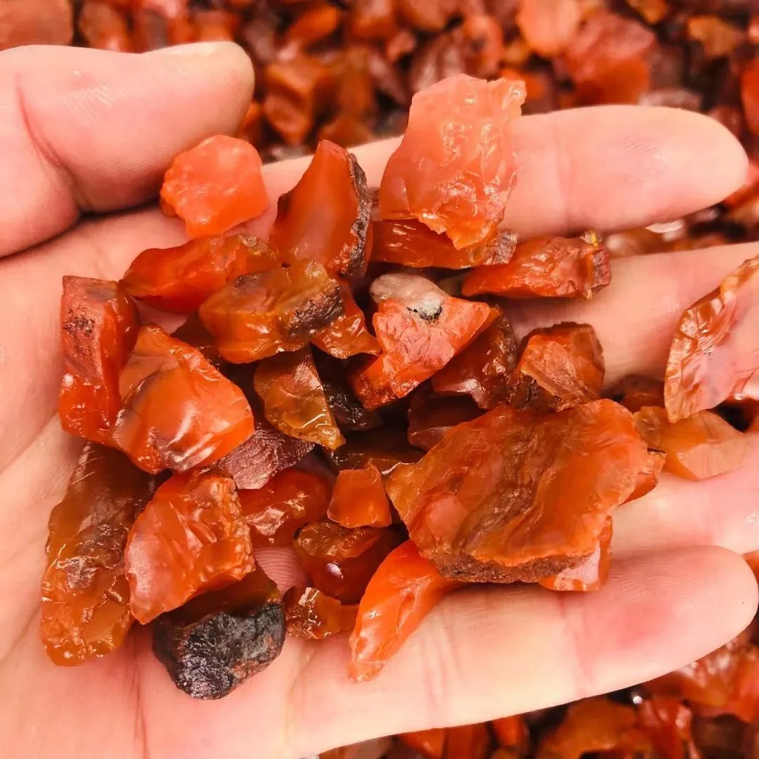 

Natural South Red Agate Carnelian Crystal Gravel Tumbled Stone For Decoration