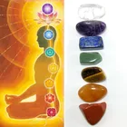 Seven Chakra камень 7 цветов в наборе Йога чакра нерегулярные рейки Исцеляющие Кристаллы Камень полированные индивидуальные камни очаровательные ювелирные изделия подарок