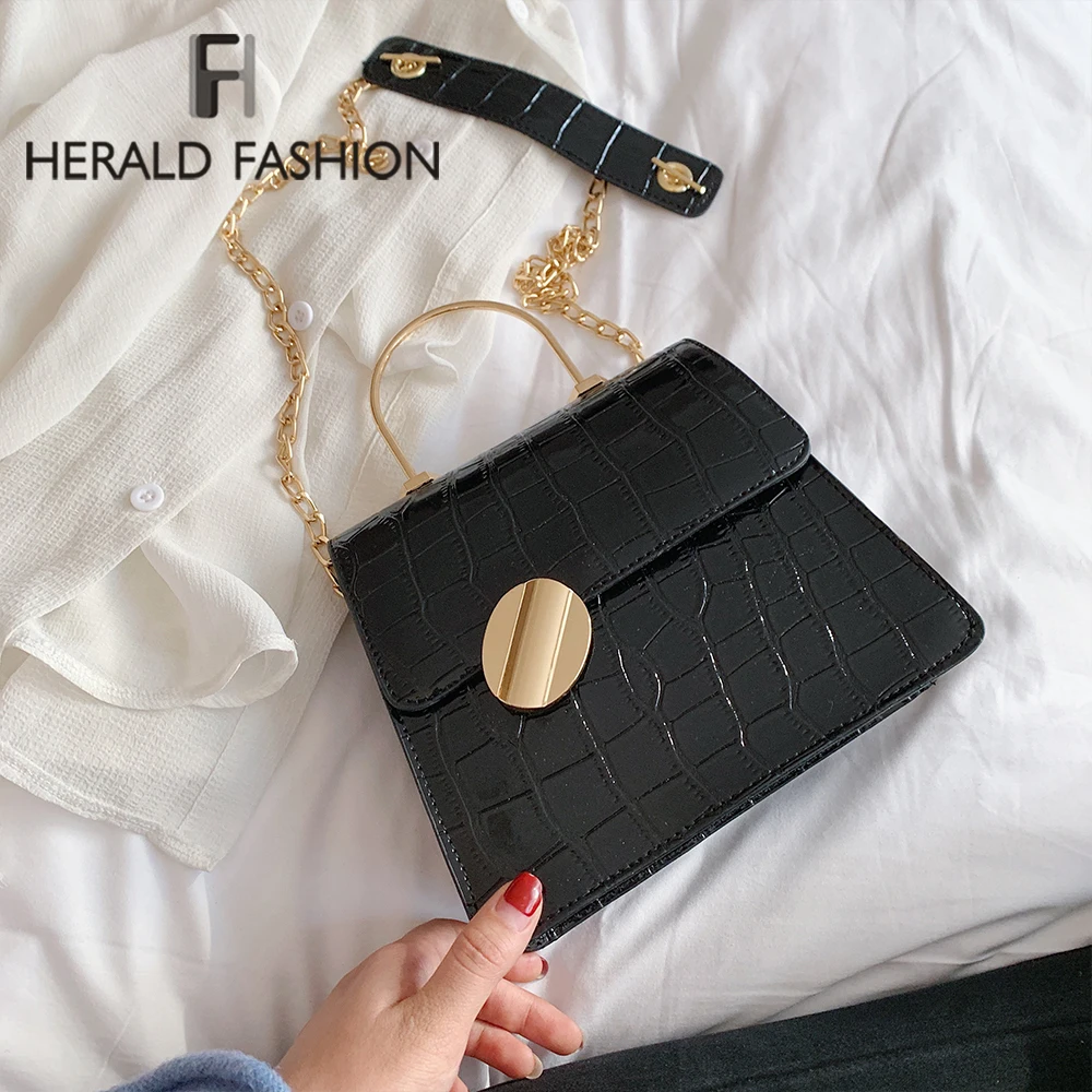 Качественные кожаные сумки через плечо с каменным узором для женщин