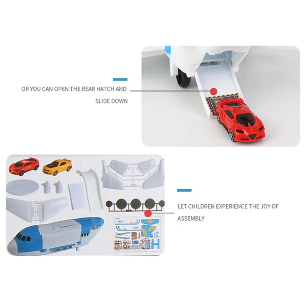 Children Aircraft Mold Set Toys Transport Airplane Track Inertia Car Model Puzzle Fly Plane With 2 Cars | Игрушки и хобби