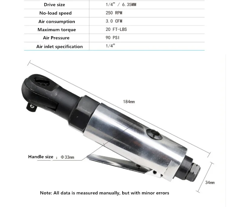 WR-9021 1/2 1/4 3/8 Pneumatic Air Ratchet Wrench Mini Spanner Square Wrench Car Bicycle Repair Tools Speed Regulation To Adjust Torque - Цвет: WR-9021