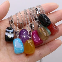 natural agate stone pendant necklace irregural agates stone pendant necklace charms for women jewerly best gift 10x20 15x25mm