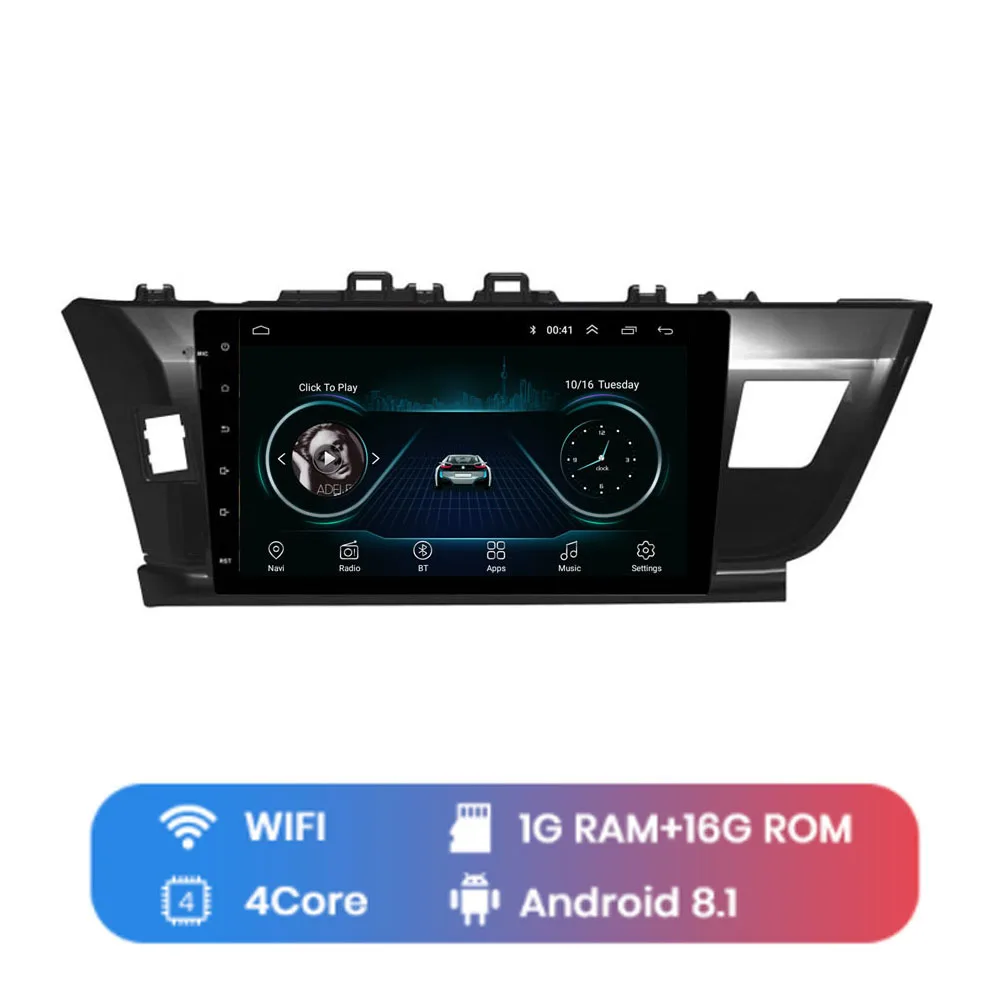WIFI (1G 16G) 10,1 ”4G LTE Android 8,1 Fit TOYOTA COROLLA-Мультимедиа Стерео dvd-плеер навигация GPS радио - Цвет: WIFI (1G 16G)